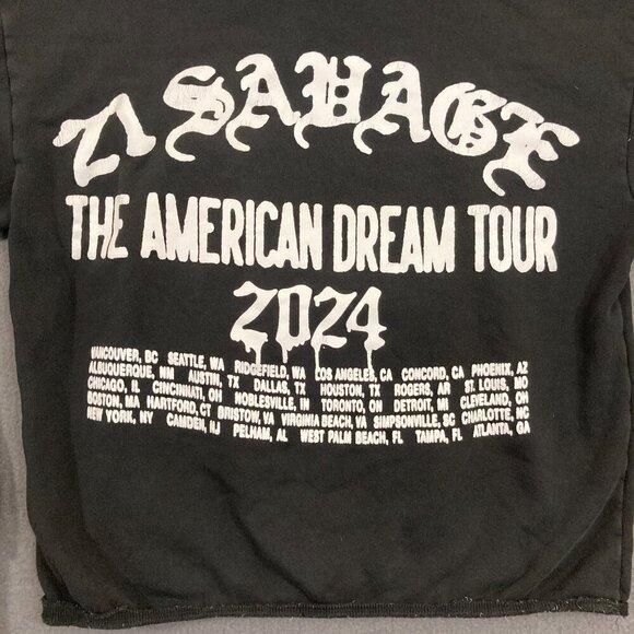 21 Savage‎ The American Dream Tour 2024 Rap Hoodie Size Small Black - Picture 6 of 11